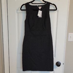 NWT J. Crew Black Sheath Mini Dress Scoop Neck Sleeveless